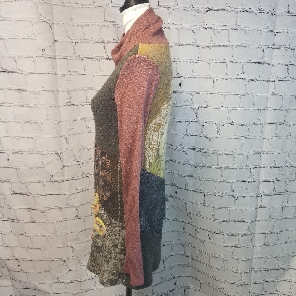 Y2k Bella Carra Art To Wear Artsy Sweater knit dress Atw - Picture 6 of 15